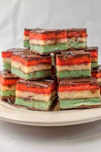 Italian Rainbow Cookie Recipe (Tricolor Cookies)