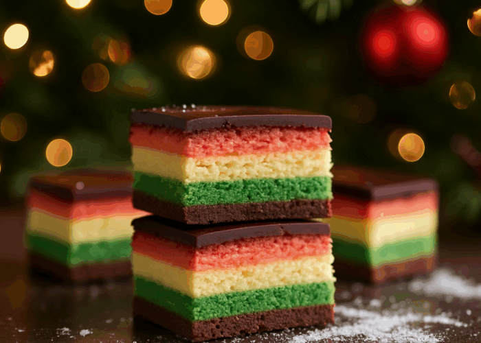 Italian Rainbow Cookie: Tricolor or Seven-layer cookie