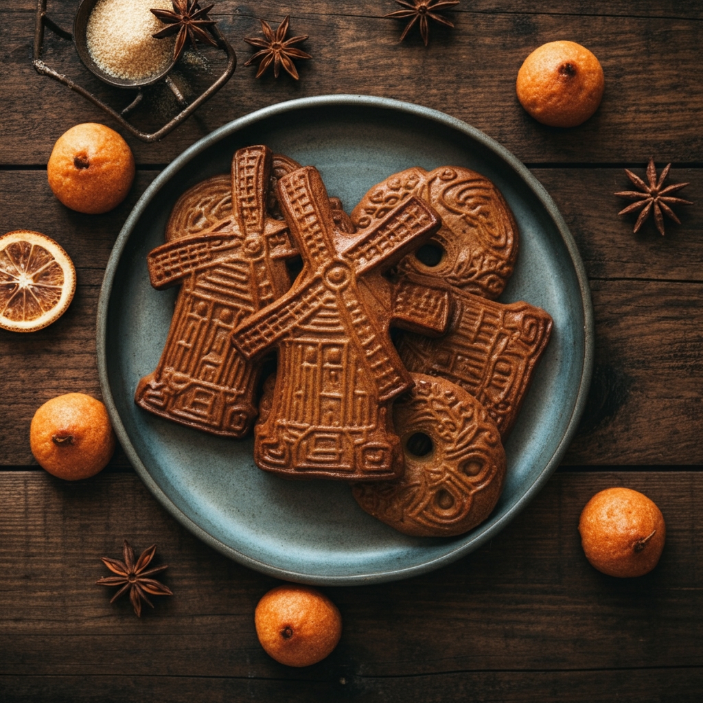 Warm, crisp, and beautifully spiced, Speculaas cookies are a beloved treat from the Netherlands and Belgium, traditionally baked during the winter holidays—especially around Sinterklaas.