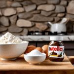 Easy Nutella chocolate cake with simple ingredients.