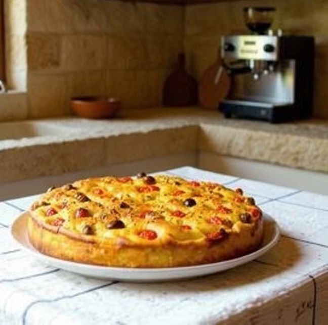 Focaccia Barese: Tomato and Olive Flatbread