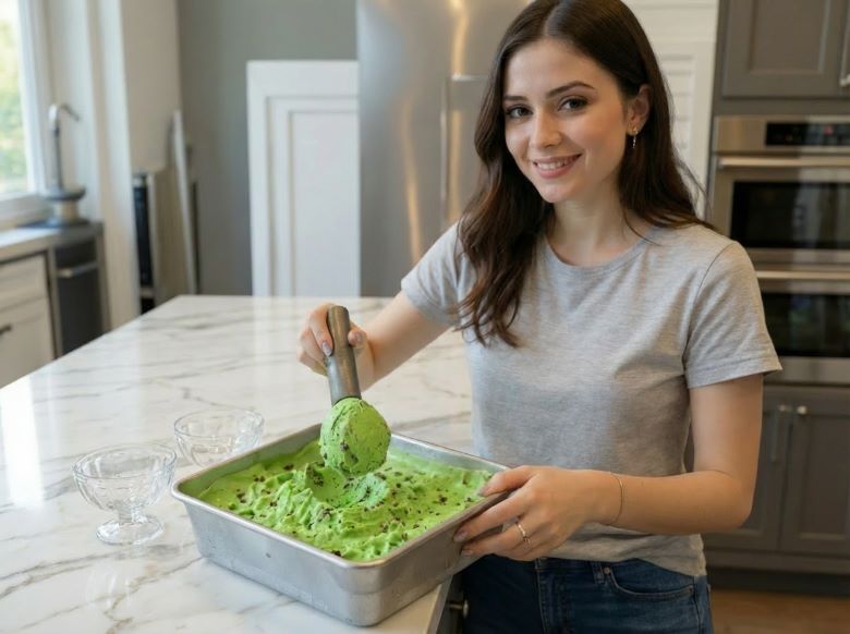 Creamy Pistachio Stracciatella Gelato